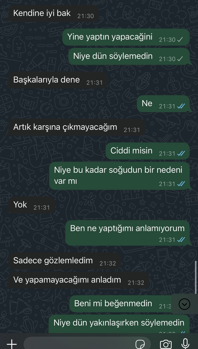 Sizce eski sevgilim neden böyle şeyler saydı?