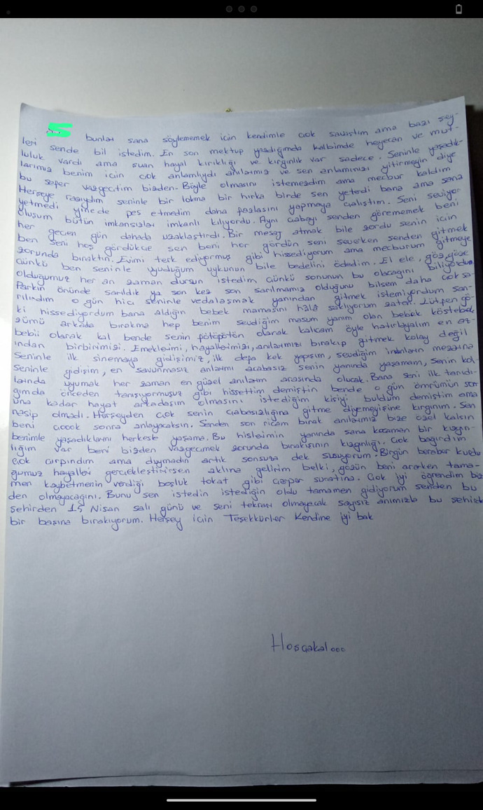 Lütfen bu veda mektubunu yorumlarmisiniz önemli arkadaşlar lütfen?