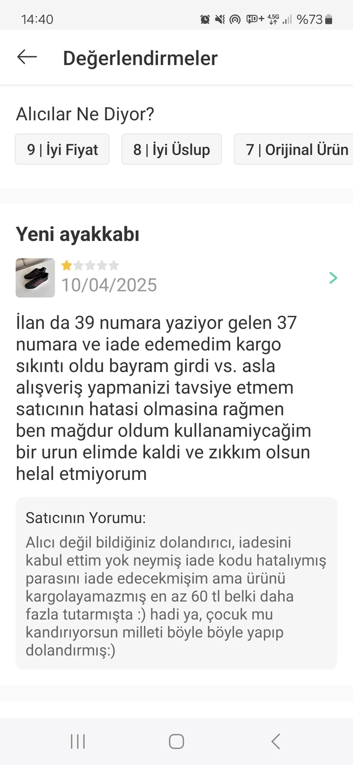 Dolap uygulama. Satıcı beni dolandırıcı ilan etti nasıl hesabını kapattırabilirim?