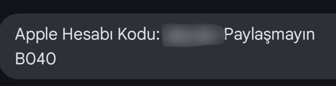 Hiçbir şey yapmadım ama Apple hesap kodu geldi?