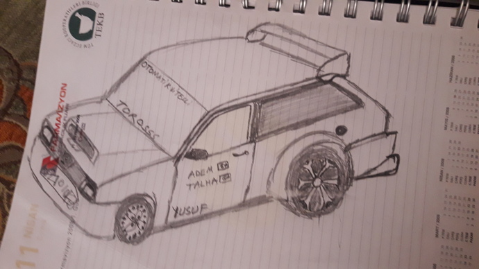 Renault 12 drag arabası çizimim...