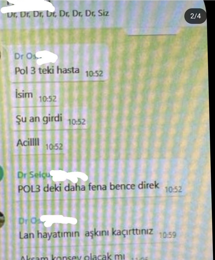 Doktorların watsapp grubunda bir sohbet paylaşılmış. Sizce bu durum sosyal yozlaşmanın getirdiği sorunlar mı?