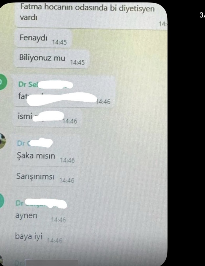 Doktorların watsapp grubunda bir sohbet paylaşılmış. Sizce bu durum sosyal yozlaşmanın getirdiği sorunlar mı?
