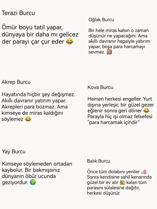Burçlara miras kalsaydı ne yapardı?