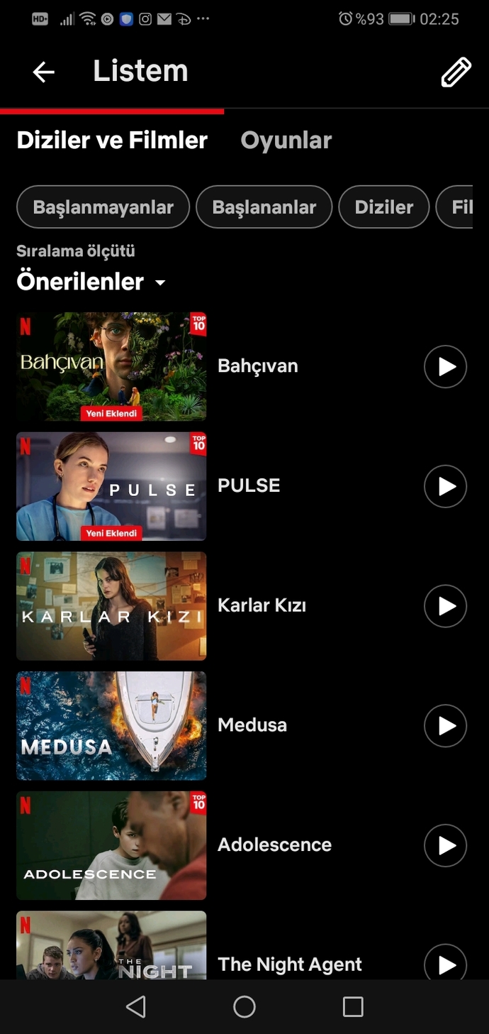 Netflix listenizde hangi dizi ve filmler var?