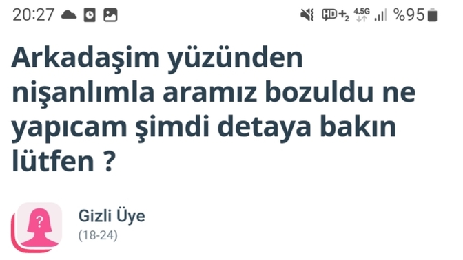 Arkadaşlar bir sorum var acil gerçekten yardima ihtiyacim var sordum ama bir cevap gelmedi bakabilir misiniz?