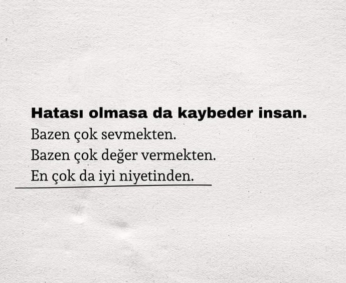 Hatası olmasa da kaybeder mi insan?