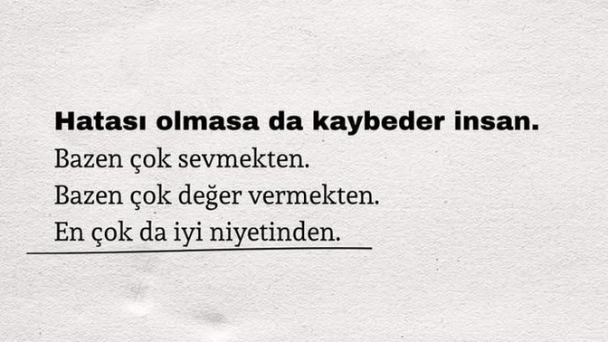 Hatası olmasa da kaybeder mi insan?