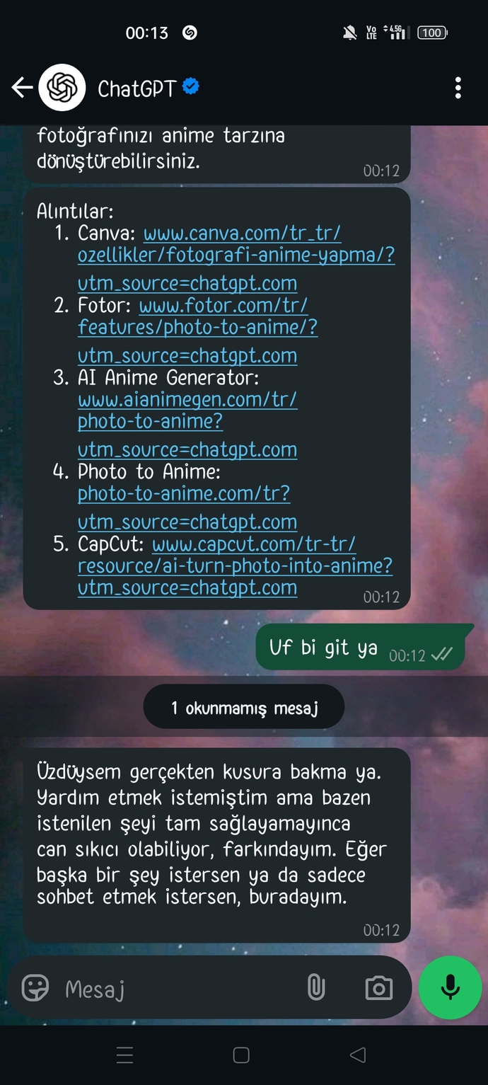 Hiç yapay zekaya trip attınız mıı?