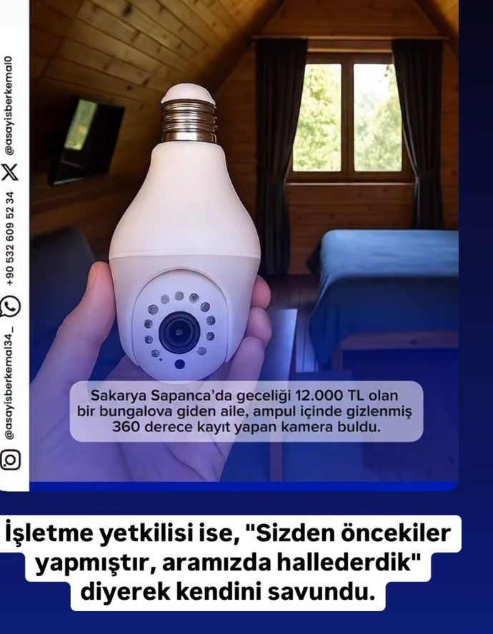 Sakarya sapanca geceliği 12 bin lira olan bungalovda gizlenmiş kamera bulundu! Ne düşünüyorsunuz?