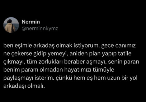 Gelecekteki eşinden beklentin nedir?