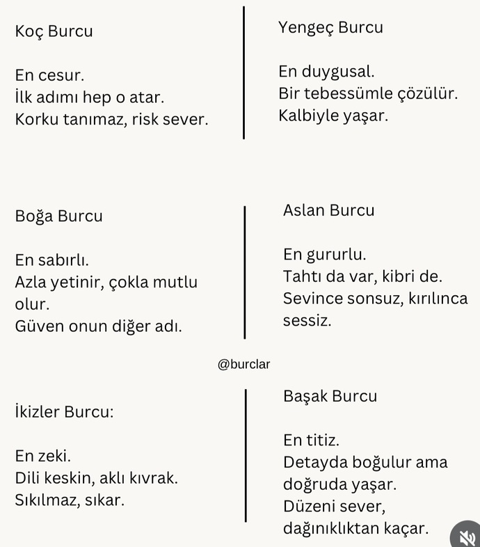 Burçların enleri nelermiş?