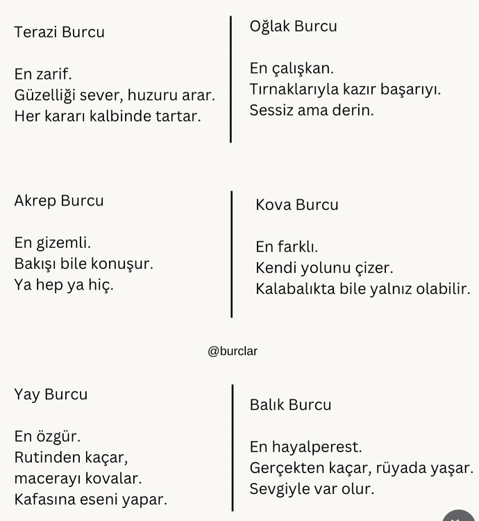 Burçların enleri nelermiş?