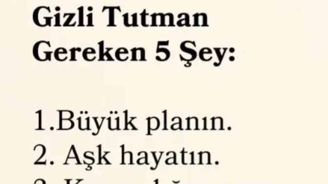 Gizliniz saklınız var mıdır?