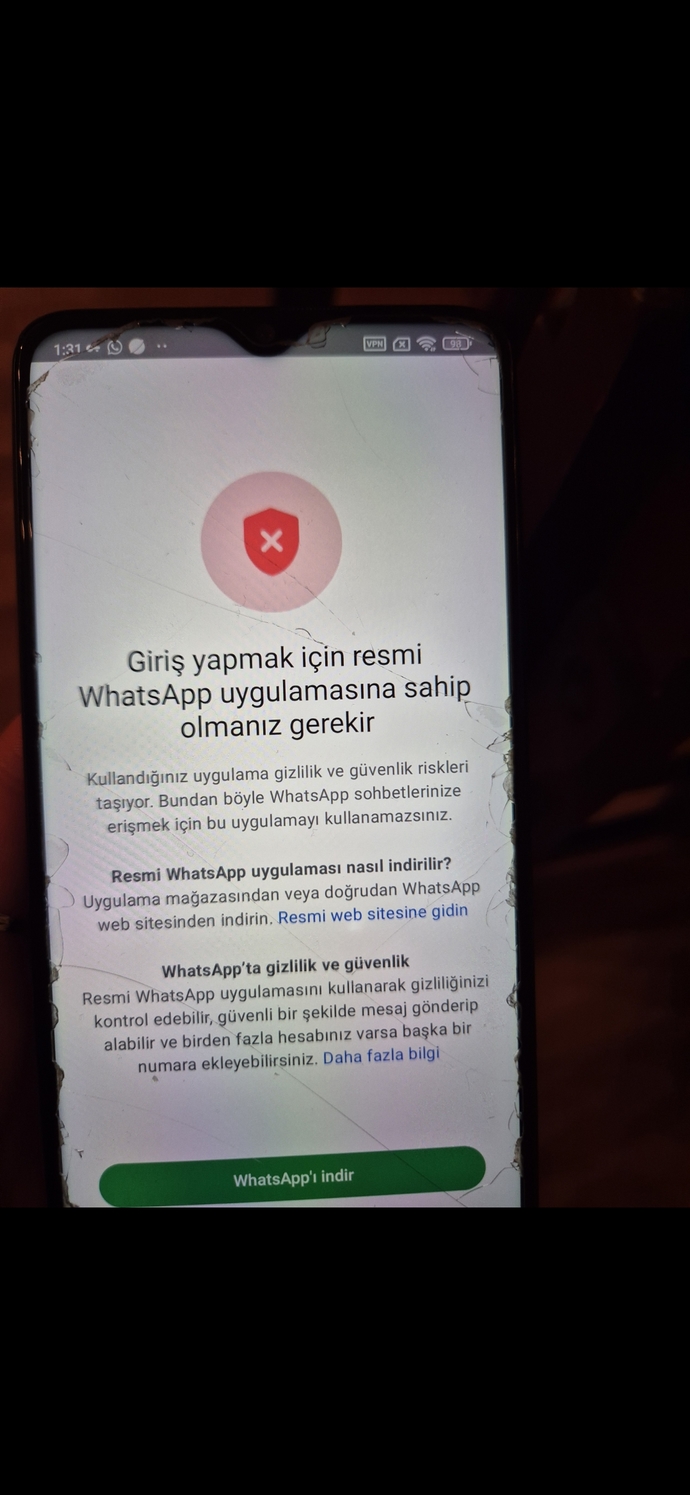 WhatsApp a giriş yapamıyorum?