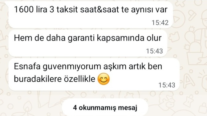 Eşim bana saat almıştı , sonra saati daha ucuza bulabilir miydi diye araştırmış, bu attığı mesaj normal mi?
