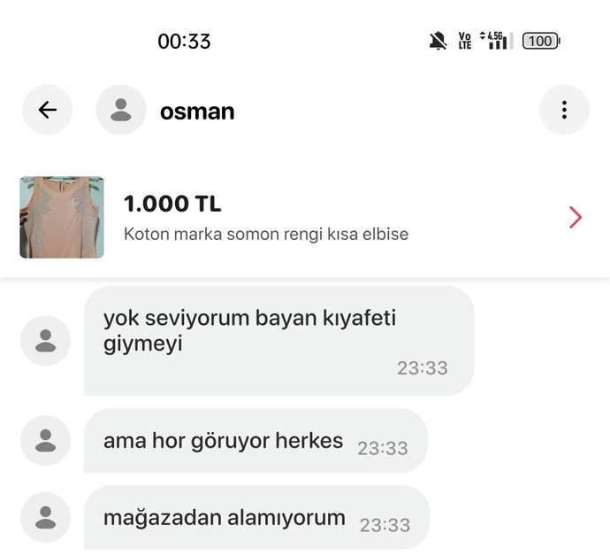Elbisemi kendi giymek için bir erkek almak istiyor 🤦‍♀️, o tür birine elbise satılır mı?