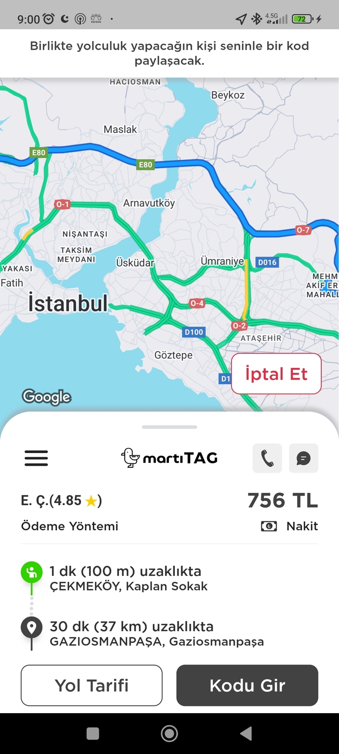 Martı TAG uygulaması ile motosiklet yolculuğu yapan var mı hiç?