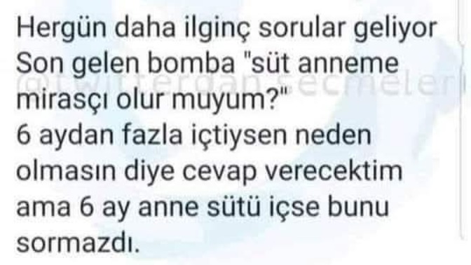 Süt anneye mirasçı olunabilir mi?