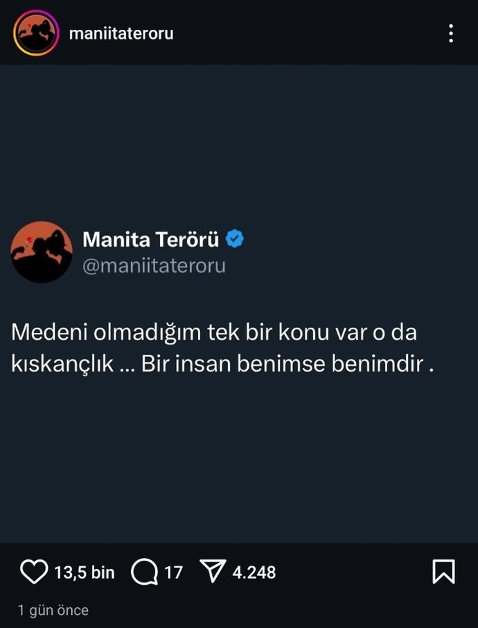 Katılıyor musunuz medeni ile kıskanç olmak aynı şeymidir ki?