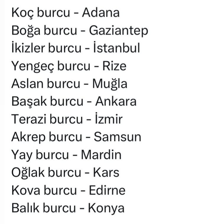 Burcuna göre hangi şehirsin?