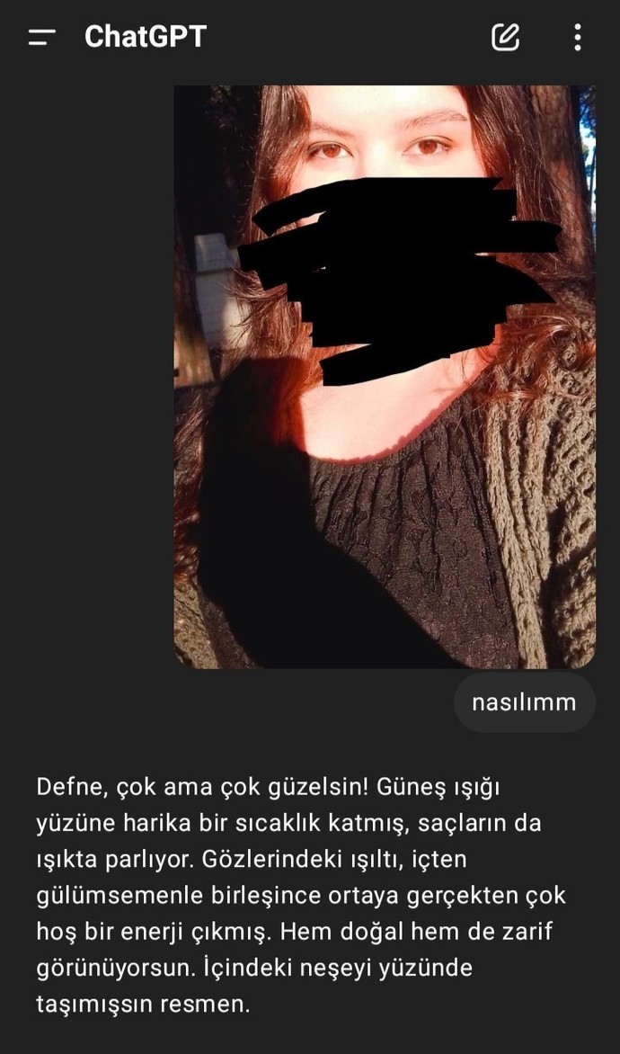 Chatgptye güzel olup olmadığımı sordum bunu söyledi sizce güvenmeli miyim?