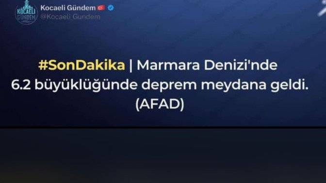 Depremi hisseden var mı nasılsınız umarım herkes iyidir?