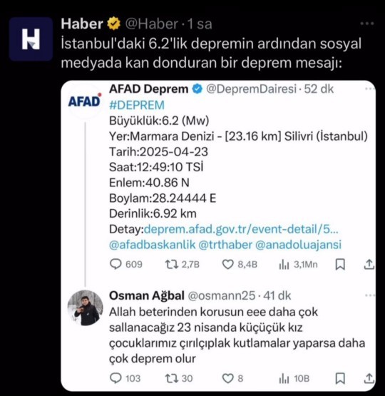 Sence depremlerin sebebi ne?