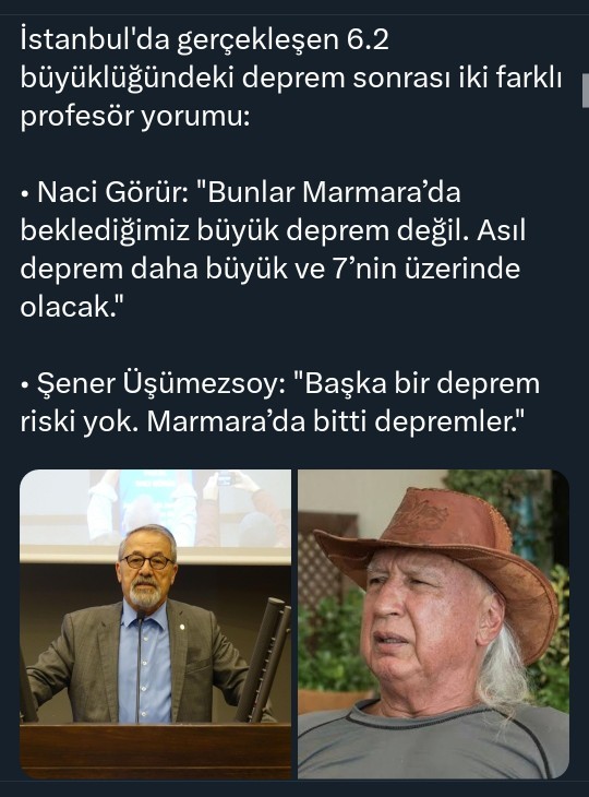 Yaşanan deprem sonrası profesörlerden iki farklı iddia mevcut. Hangisine inanıyorsunuz?