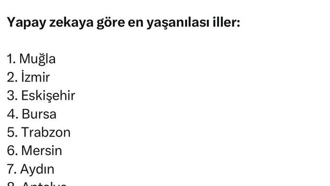 Hangi şehir yaşanılır?