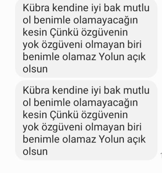 Buluşmaya 3 defa gitmediğim kişi bunu yazdı?