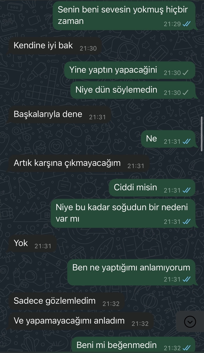 Eski sevgilim pişman olmaz mi?