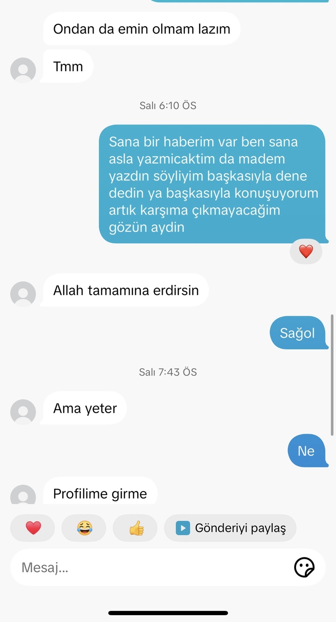 Eski sevgilim pişman olmaz mi?
