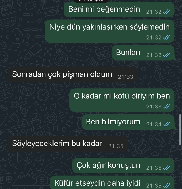 Eski sevgilim pişman olmaz mi?