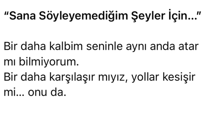 İçimdeki hissi yazıya döktüm sizlerin de içinizde kalan hisler varsa buyurun?