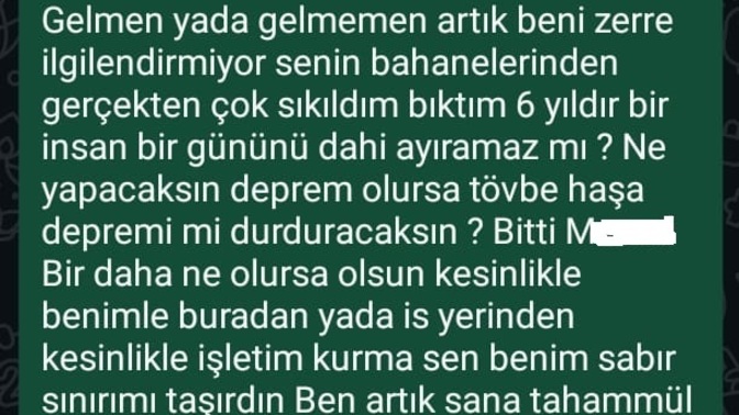 6 yıldır türlü bahanelerle gelmeyen sevgilime bu mesajı atıp ayrıldım haksız mıyım?