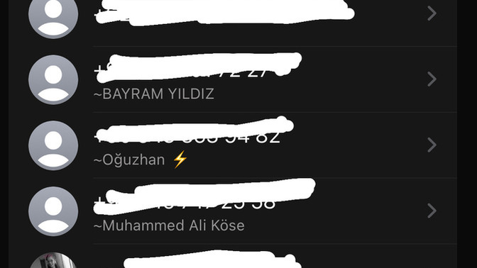 Bazısında isim yazarken bazısında isim niye yazmıyor numaraların altında ( Hiçbiri bende kayıtlı değil.)?