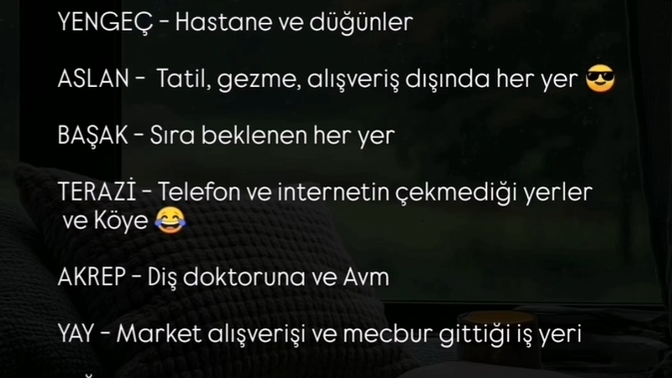 Senin burcun nerelere gitmekten nefret ediyor?