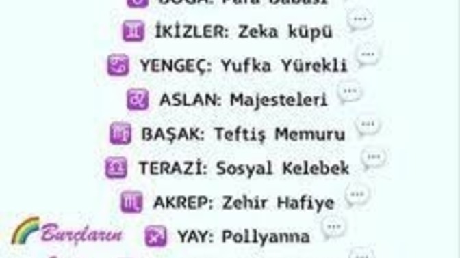 Senin burcunun lakabı nedir acaba?