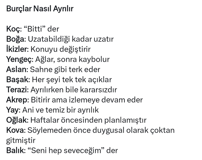 Burcunuza göre ilişkinizi nasıl bitirirsiniz?