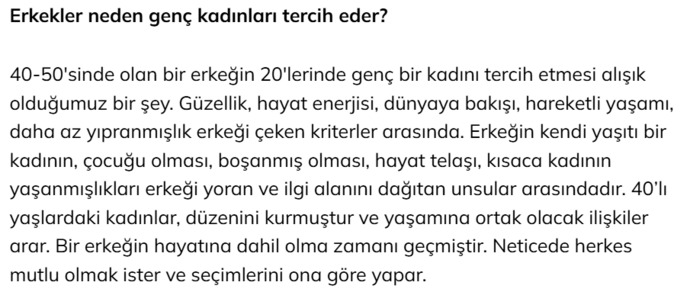 40-50sinde olan erkeğin 20lerinde olan bir kızı tercih etmesi alışık olduğumuz bir şey mi?