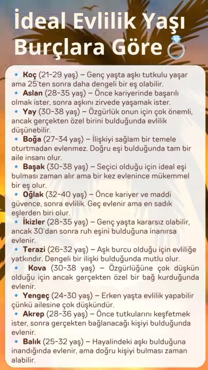 Burçlara göre ideal evlilik yaşı kaçtır?