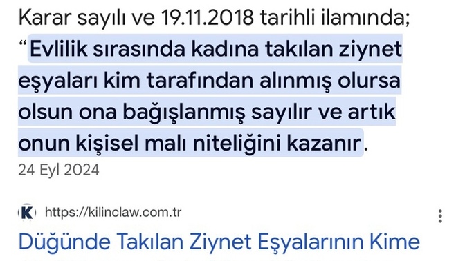 Evlilikte kadına takılan altınlar ona aittir (mahkeme kararı) erkekler yine ağlayacak mı?