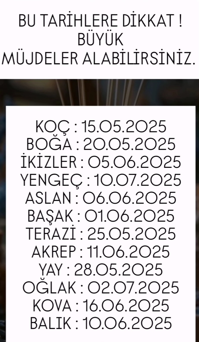 Hangi tarihte müjde alacaksınız?