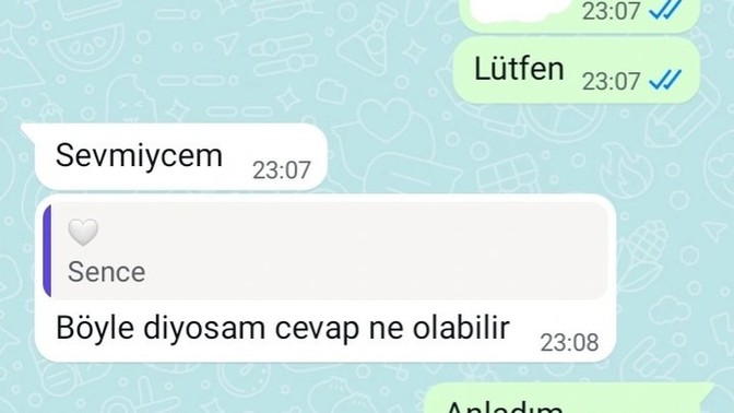 Eski sevgilimle dünki konuşmalarımız?