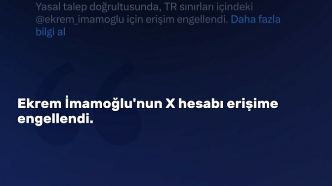 Ekrem İmamoğlu'nun X hesabına erişim engeli getirildi, kararı doğru buluyor musunuz?