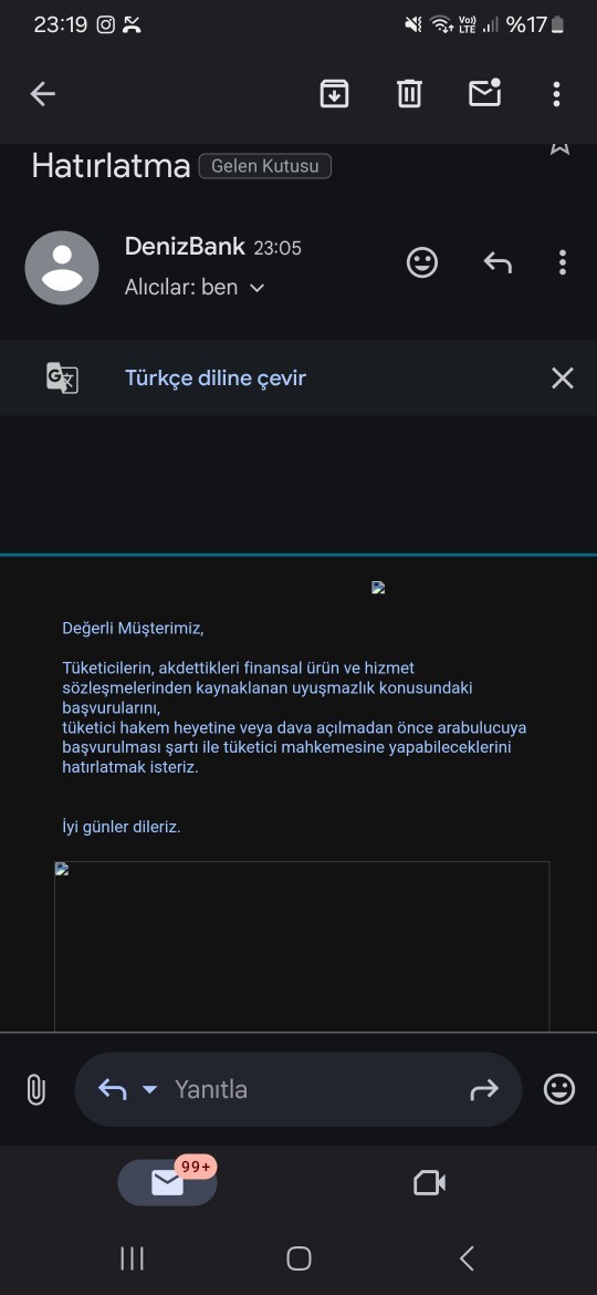 Bankadan gelen mail?