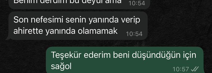 Ahirette seninle olmak istiyorum benden kurtulamazsın Demek istediğiniz biri var mı?