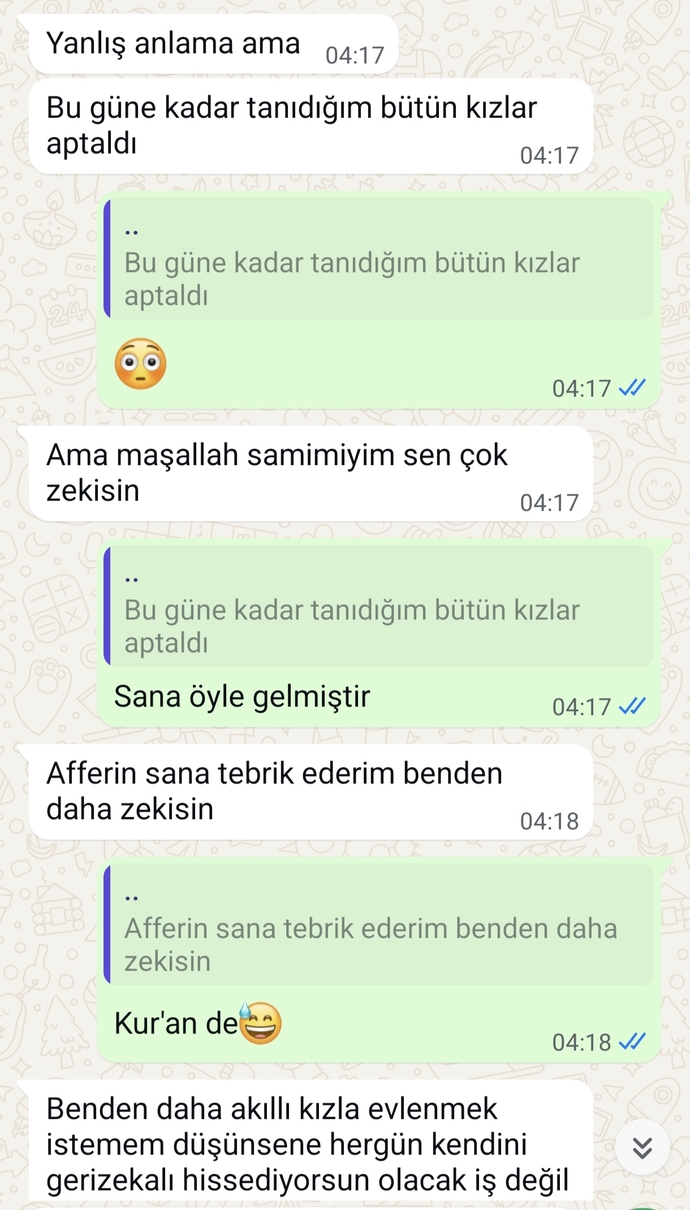 Sizce gerçekten zeki miyim öylesine mi diyor?