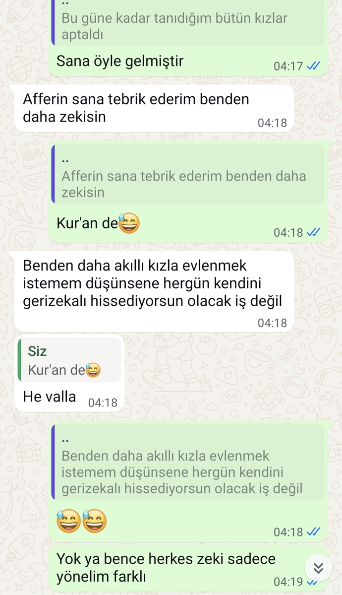 Sizce gerçekten zeki miyim öylesine mi diyor?